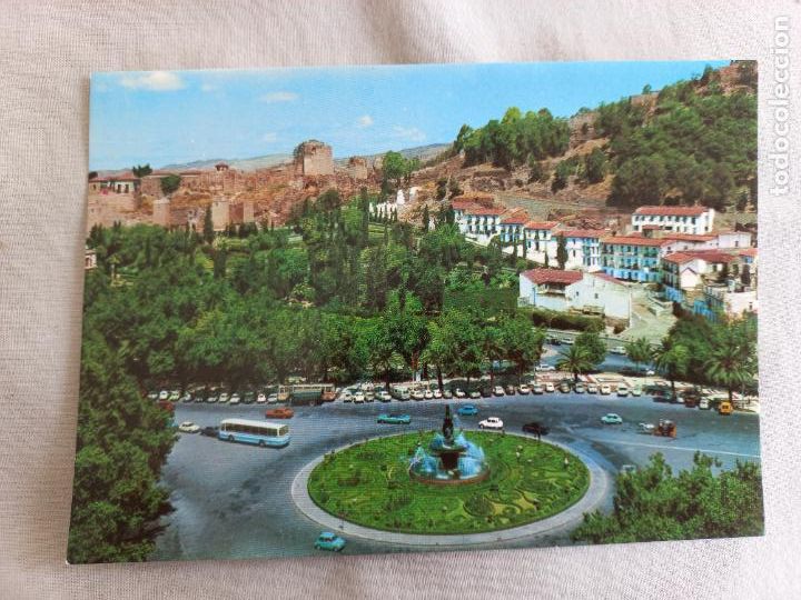 Postales: MALAGA. N&ordm; 116. FUENTE DEL PARQUE Y JARDINES DE PUERTA OSCURA VISTA CROM A&Ntilde;OS 60 POSTAL SIN CIRCULAR