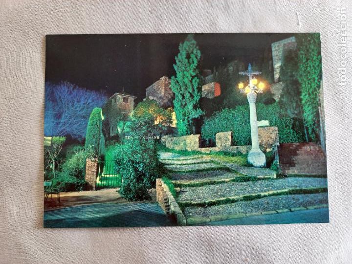 Postales: MALAGA LA ALCAZABA VISTA PARCIAL NOCTURNA N&ordm; 5. EDITORIAL INTER A&Ntilde;OS 60 POSTAL SIN CIRCULAR