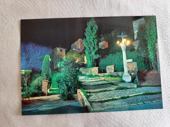 Postales: MALAGA LA ALCAZABA VISTA PARCIAL NOCTURNA N&ordm; 5. EDITORIAL INTER A&Ntilde;OS 60 POSTAL SIN CIRCULAR