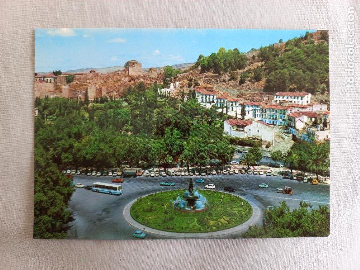 Postales: MALAGA N&ordm; 116 FUENTE PARQUE JARDINES PUERTA OSCURA EDITORIAL VISTA CROM A&Ntilde;OS 60 POSTAL SIN CIRCULAR