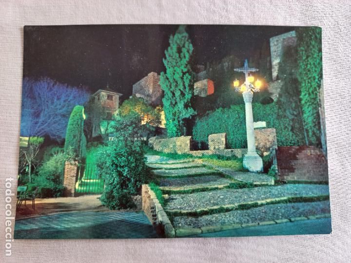 Postales: N&ordm; 5 MALAGA. LA ALCAZABA VISTA PARCIAL NOCTURNA. COSTA DEL SOL EDICIONES INTER SIN CIRCULAR