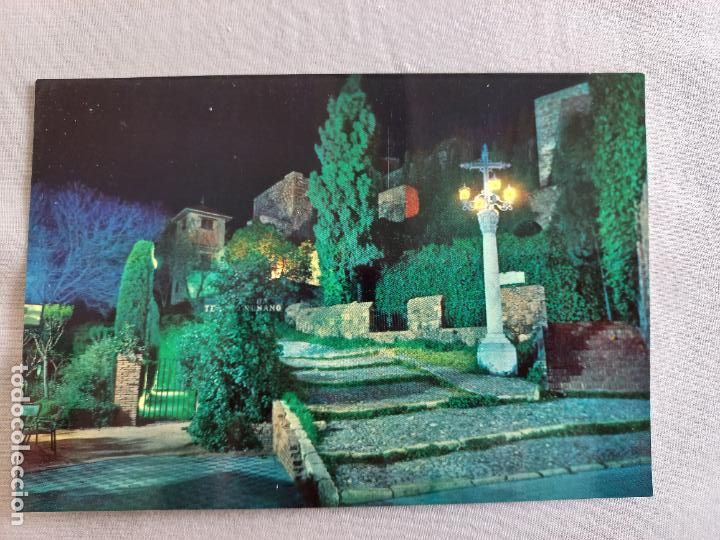 Postales: N&ordm; 5 MALAGA. LA ALCAZABA VISTA PARCIAL NOCTURNA. COSTA DEL SOL EDICIONES INTER SIN CIRCULAR