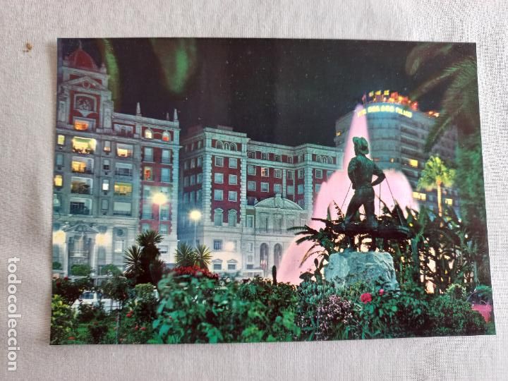 Postales: N&ordm; 14 MALAGA EL CENACHERO VISTA NOCTURNA, HOTEL MALAGA PALACIO. EDICIONES INTER A&Ntilde;OS 60 SIN CIRCULAR