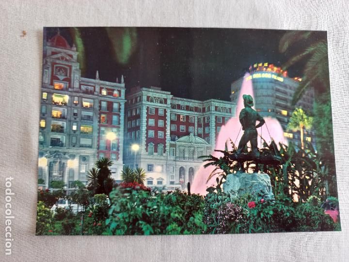 Postales: N&ordm; 14 MALAGA EL CENACHERO VISTA NOCTURNA, HOTEL MALAGA PALACIO. EDICIONES INTER A&Ntilde;OS 60 SIN CIRCULAR