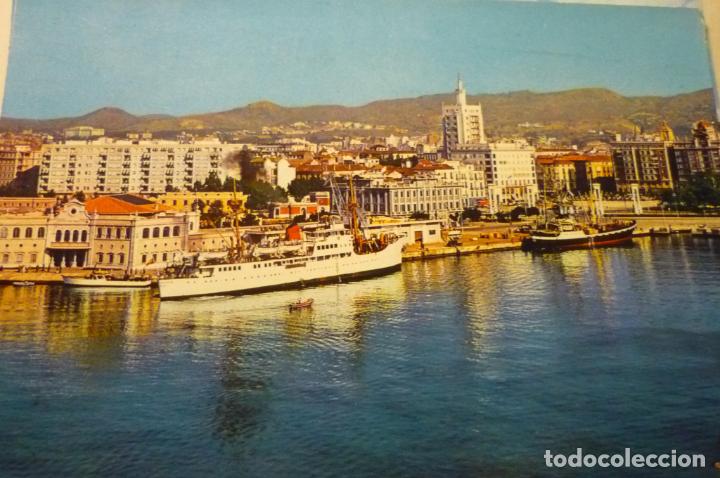 Postales: postal malaga puerto circulada