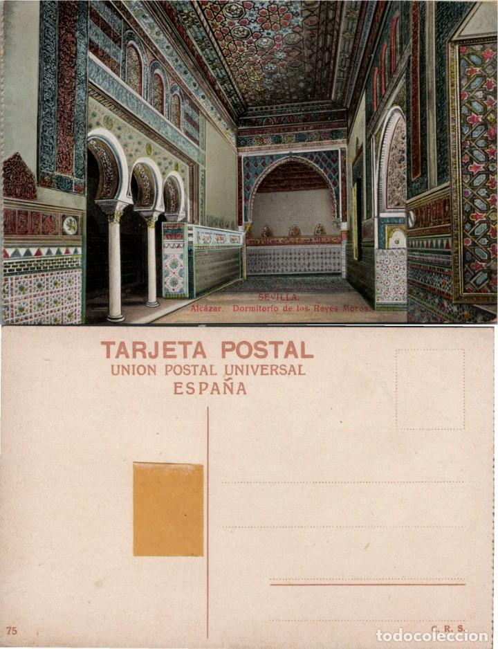 Postales: Sevilla - Alc&aacute;zar. Dormitorio de los Reyes Moros - Ed. C. R. S. coloreada - 140x89mm.