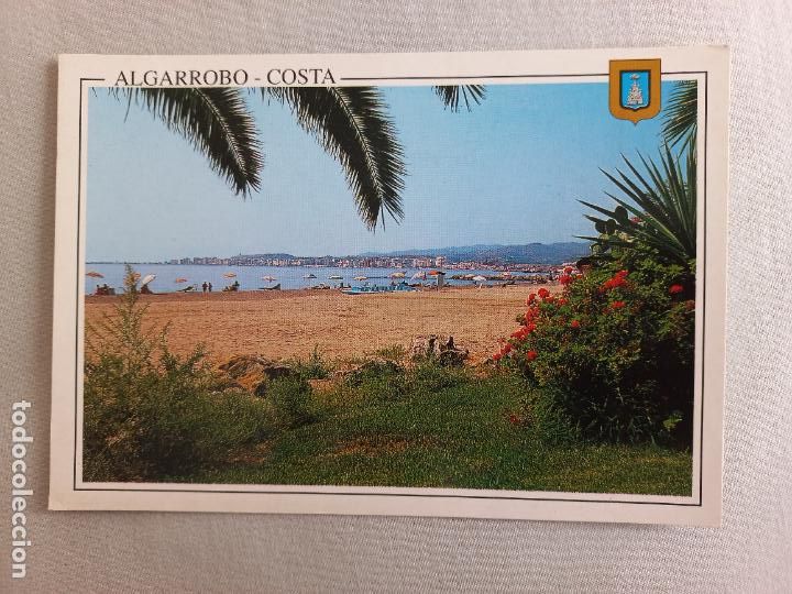 Postales: N&ordm; 13. ALGARROBO. PLAYA Y JARDINES. MALAGA AXARQUIA POSTAL EDICIONES FISA. SIN CIRCULAR