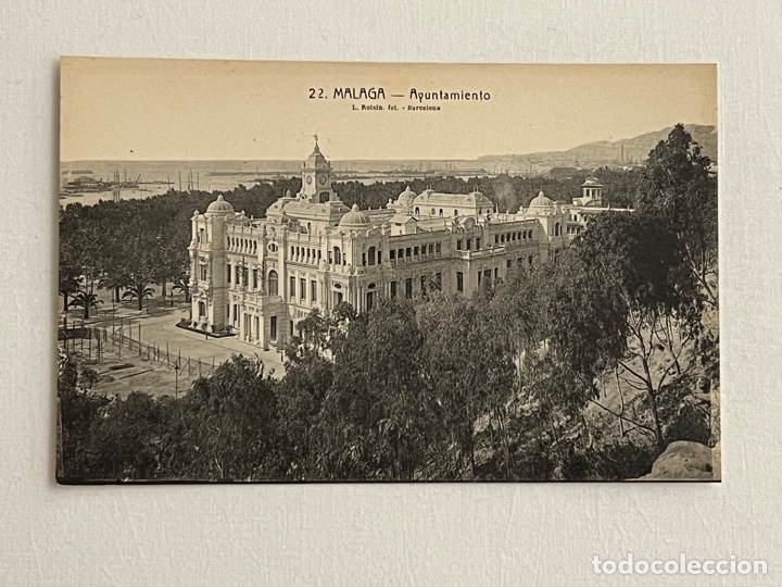 Postales: MALAGA. Postal No.22, Ayuntamiento. Edic. Foto L. Roisin (h.1930?) S/C