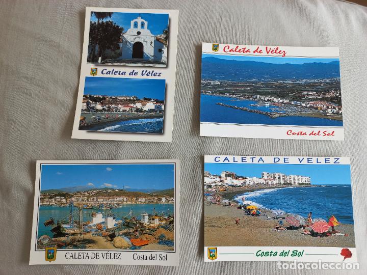 Postales: lote de 4 postales de CALETA DE VELEZ. MALAGA COSTA DEL SOL. EDICIONES FISA N&ordm; 27, 19, 18 Y 17. S/C