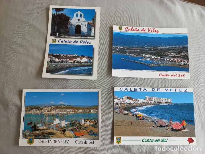 Postales: lote de 4 postales de CALETA DE VELEZ. MALAGA COSTA DEL SOL. EDICIONES FISA N&ordm; 27, 19, 18 Y 17. S/C