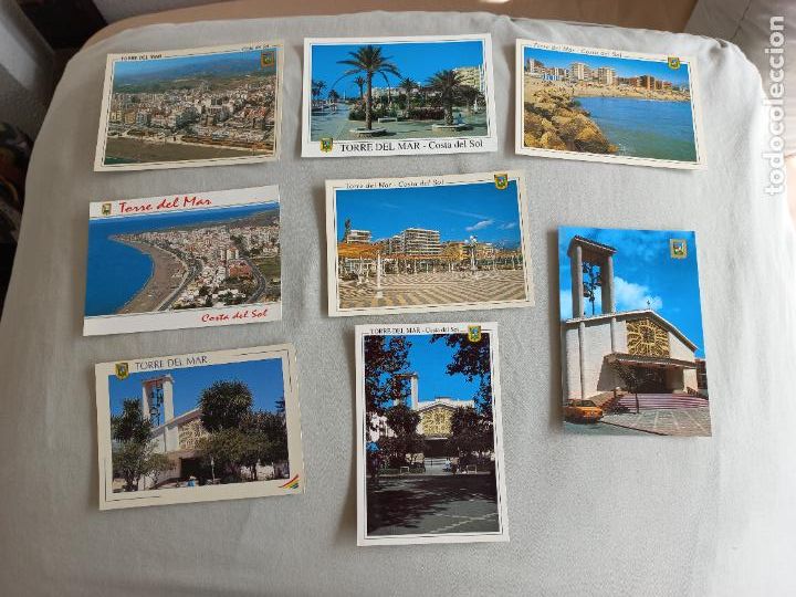 Postales: lote de 8 postales de TORRE DEL MAR MALAGA VELEZ EDICIONES FISA N&ordm; 9, 13, 8, 14, 34, 31, 12 Y 7. S/C