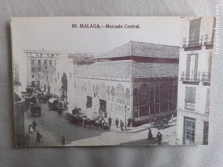 Postales: REPRODUCCION DE POSTAL EDITADA POR LA OPINION DE MALAGA. 69. MERCADO CENTRAL.