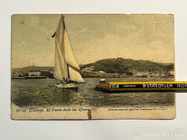 Postales: MALAGA Postal No.18, El Puerto desde las Afueras Ed. especial para los Almacenes de la Llave