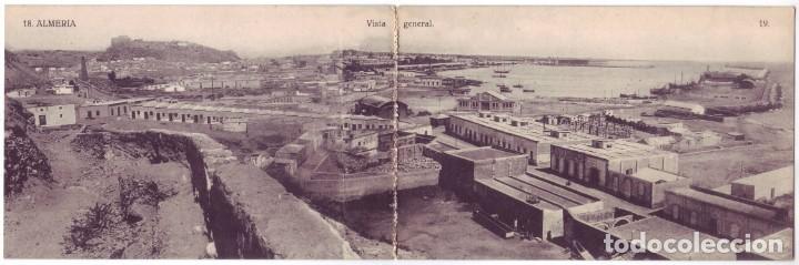 Postales: Almer&iacute;a: Vista general. Postal doble. No consta editor. No circulada (A&ntilde;os 10)