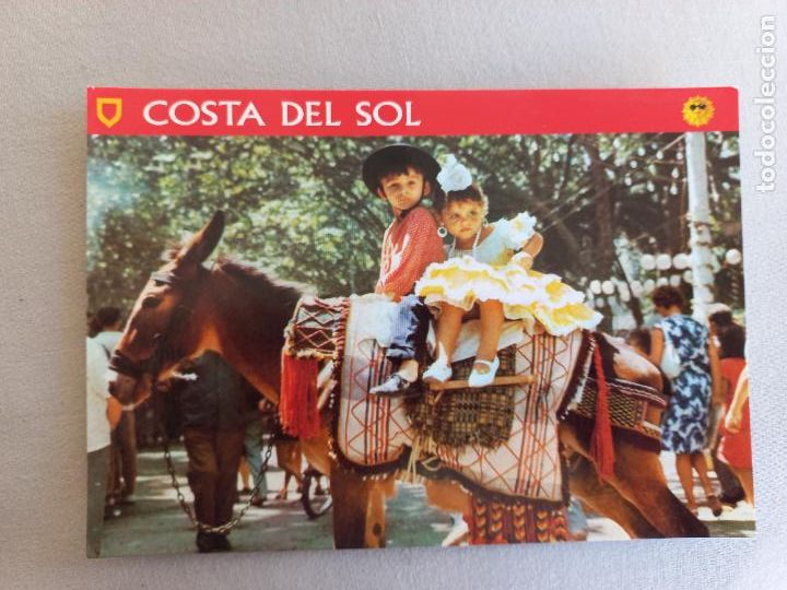 Postales: POSTAL N&ordm; 6. NI&Ntilde;OS EN LA FERIA EN MULO MALAGA COSTA DEL SOL EDICIONES DOMINGUEZ FISA ESCUDO ORO. S/C