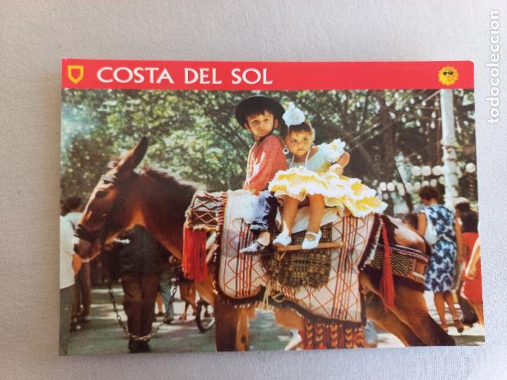 Postales: POSTAL N&ordm; 6. NI&Ntilde;OS EN LA FERIA EN MULO MALAGA COSTA DEL SOL EDICIONES DOMINGUEZ FISA ESCUDO ORO. S/C