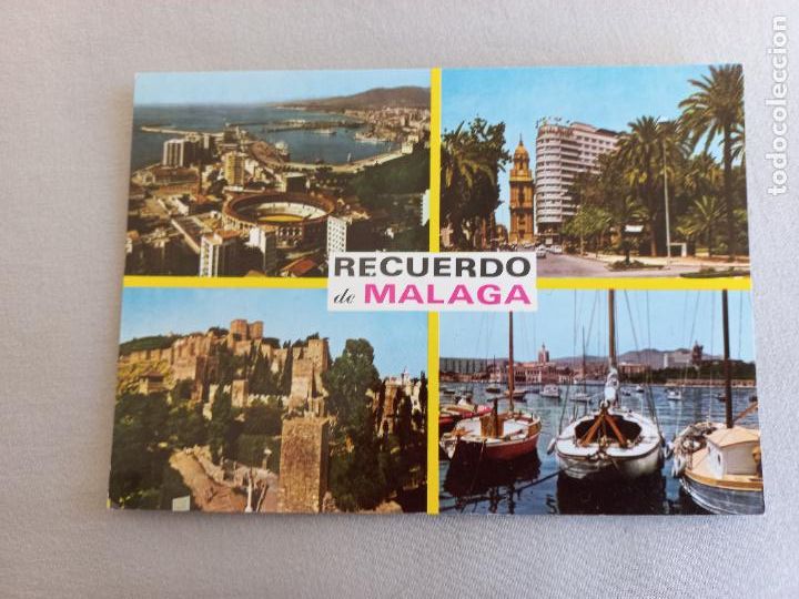 Postales: POSTAL N&ordm; 50. RECUERDO DE MALAGA. PLAZA DE TOROS,PUERTO,ALCAZABA. EDICIONES INTER BURGOS. S/C
