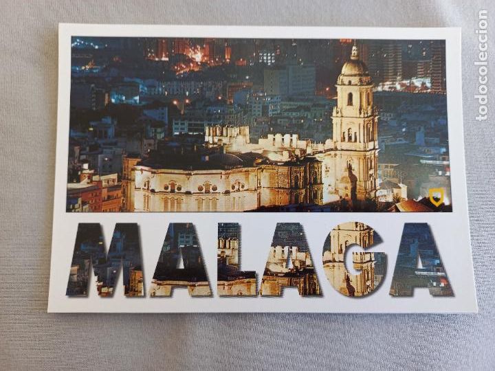 Postales: VISTA NOCTURNA. CATEDRAL. MALAGA. COSTA DEL SOL N&ordm; 70. EDICIONES DOMINGUEZ FISA ESCUDO ORO. S/C