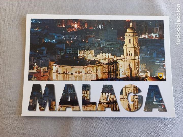 Postales: VISTA NOCTURNA. CATEDRAL. MALAGA. COSTA DEL SOL N&ordm; 70. EDICIONES DOMINGUEZ FISA ESCUDO ORO. S/C