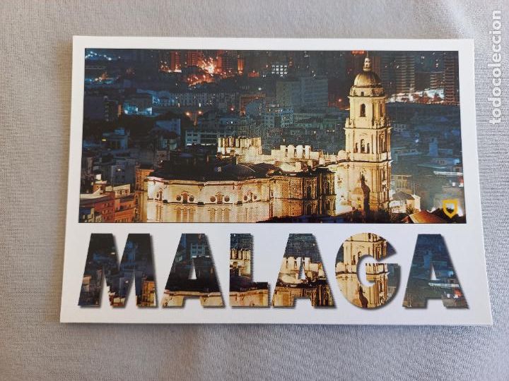 Postales: VISTA NOCTURNA. CATEDRAL. MALAGA. COSTA DEL SOL N&ordm; 70. EDICIONES DOMINGUEZ FISA ESCUDO ORO. S/C