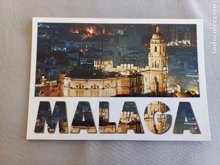 Postales: VISTA NOCTURNA. CATEDRAL. MALAGA. COSTA DEL SOL N&ordm; 70. EDICIONES DOMINGUEZ FISA ESCUDO ORO. S/C