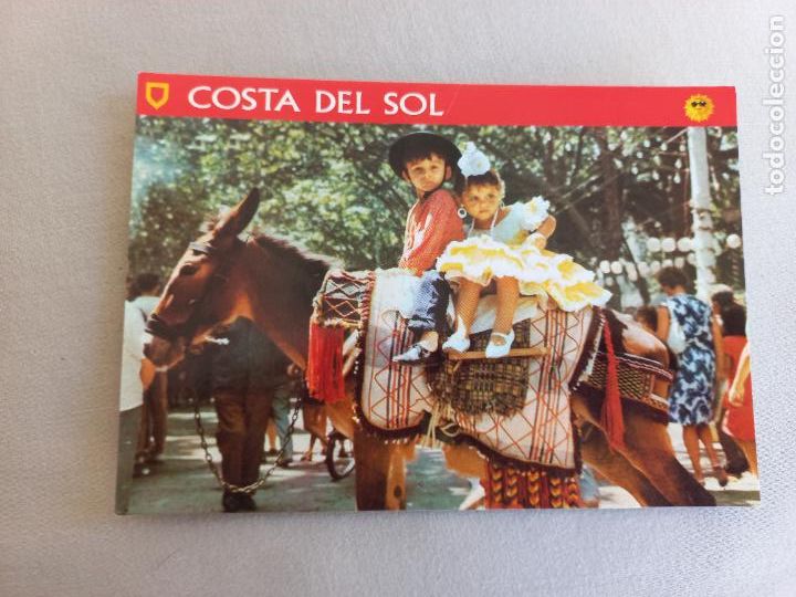 Postales: FERIA, NI&Ntilde;OS CON TRAJE TIPICO. MALAGA N&ordm; 6. EDICIONES DOMINGUEZ FISA ESCUDO ORO. S/C