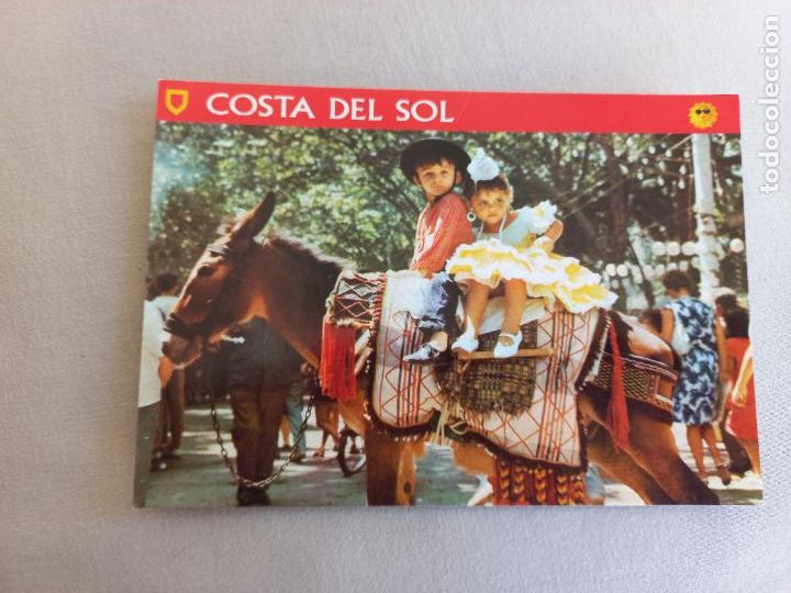 Postales: FERIA, NI&Ntilde;OS CON TRAJE TIPICO. MALAGA N&ordm; 6. EDICIONES DOMINGUEZ FISA ESCUDO ORO. S/C