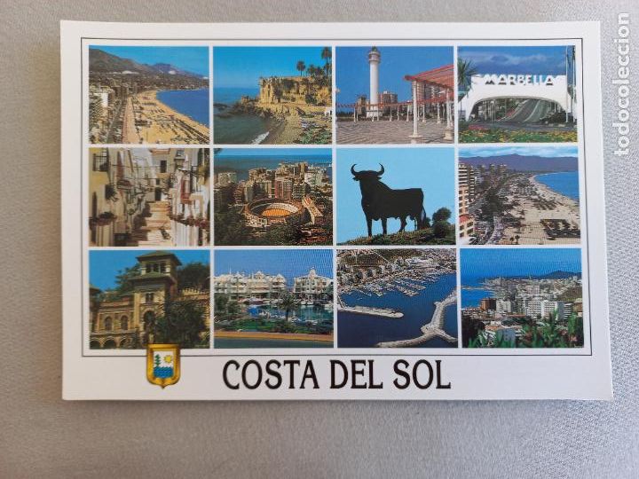 Postales: COSTA DEL SOL. DIVERSOS ASPECTOS. MALAGA N&ordm; 57 EDICIONES DOMINGUEZ FISA ESCUDO ORO. S/C