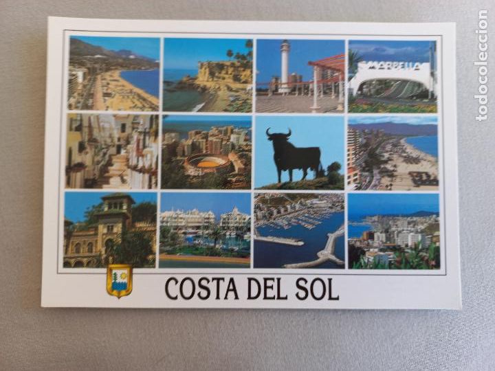 Postales: COSTA DEL SOL. DIVERSOS ASPECTOS. MALAGA N&ordm; 57 EDICIONES DOMINGUEZ FISA ESCUDO ORO. S/C