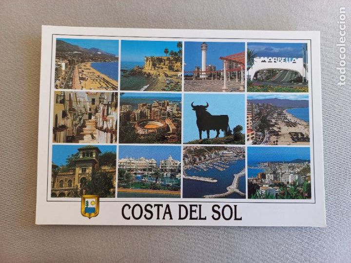 Postales: COSTA DEL SOL. DIVERSOS ASPECTOS. MALAGA N&ordm; 57 EDICIONES DOMINGUEZ FISA ESCUDO ORO. S/C