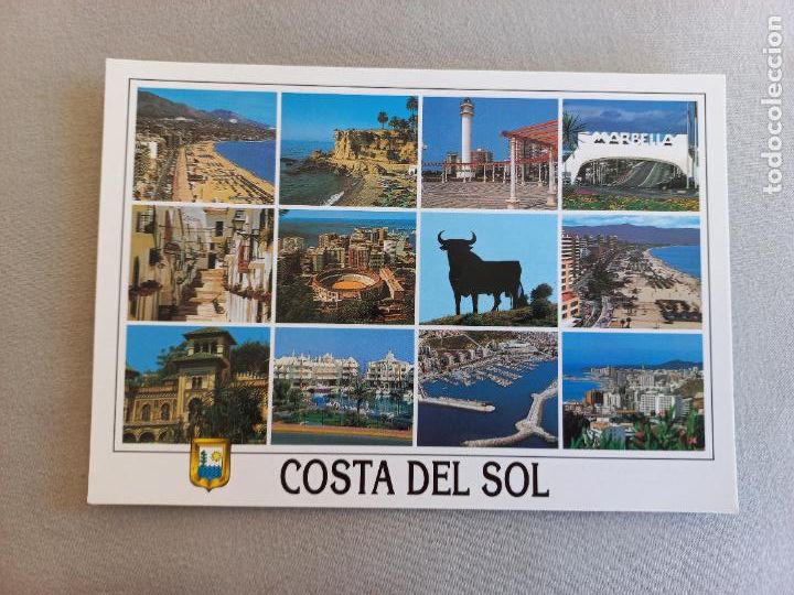 Postales: COSTA DEL SOL. DIVERSOS ASPECTOS. MALAGA N&ordm; 57 EDICIONES DOMINGUEZ FISA ESCUDO ORO. S/C