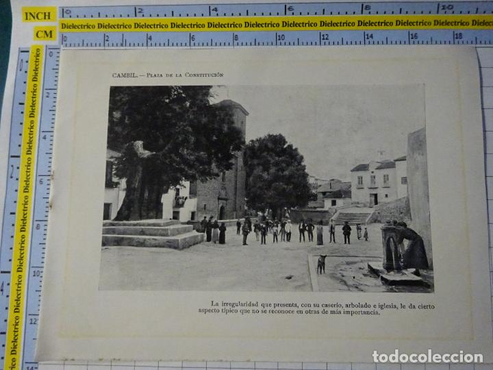 Cartoline: FOTO L&Aacute;MINA HUECOGRABADO A&Ntilde;OS 1910 - 1920. CAMBIL JAEN. PLAZA DE LA CONSTITUCI&Oacute;N. C29