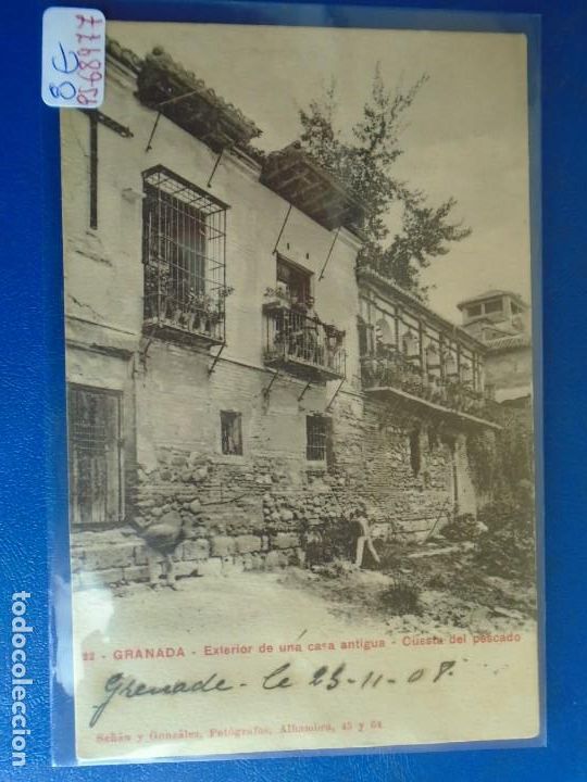 Postales: (PS-68977)POSTAL DE GRANADA-EXTERIOR DE UNA CASA ANTIGUA.CUESTA DEL PESCADO.SE&Ntilde;AN Y GONZALEZ