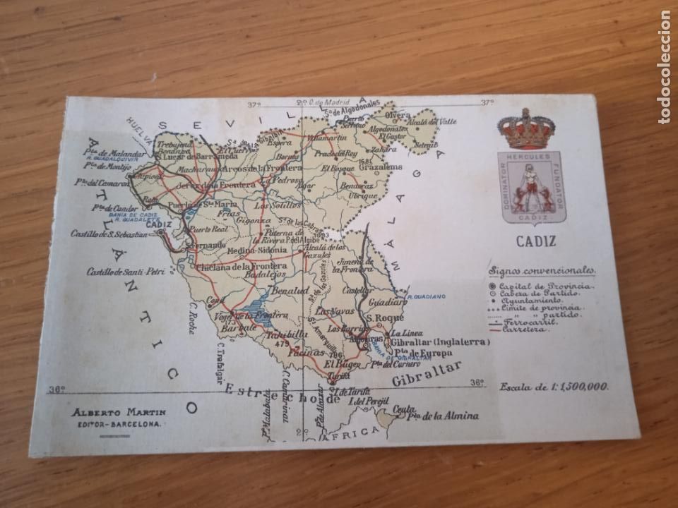 Postales: C&aacute;diz. Mapa, postal antigua - Foto 1