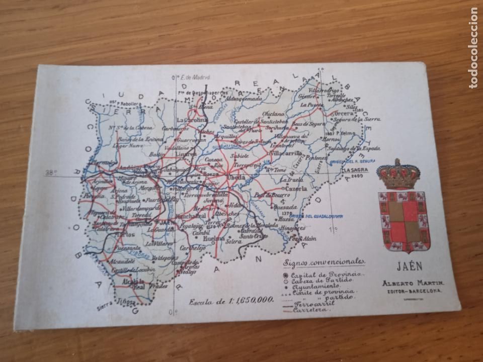 Postales: Ja&eacute;n. Mapa, postal antigua - Foto 1