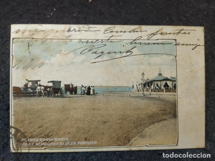 Postales: PUERTO DE SANTA MARIA-PLAYA Y RESTAURANTES DE LA PUNTILLA-POSTAL ANTIGUA ORIGINAL-(92.867)