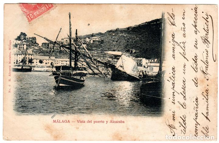 Postcards: PRECIOSA POSTAL - MALAGA - VISTA DEL PUERTO Y ALCAZABA - R. ALVAREZ MORALES - No.6