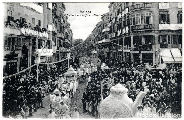 Postales: MAGNIFICA POSTAL - MALAGA - CALLE LARIOS - COSO BLANCO - ED. DOMINGO DEL RIO
