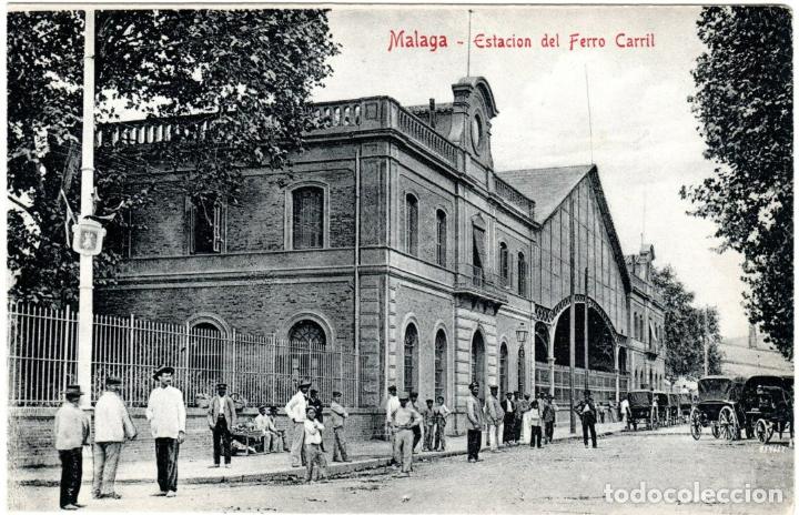 Postales: PRECIOSA POSTAL - MALAGA - ESTACION DEL FERRO CARRIL - EDIT. DOMINGO DEL RIO