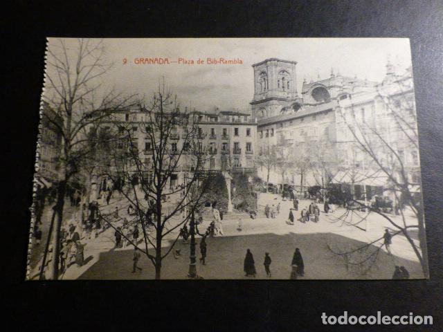 Postales: GRANADA PLAZA DE BIB RAMBLA - Foto 1