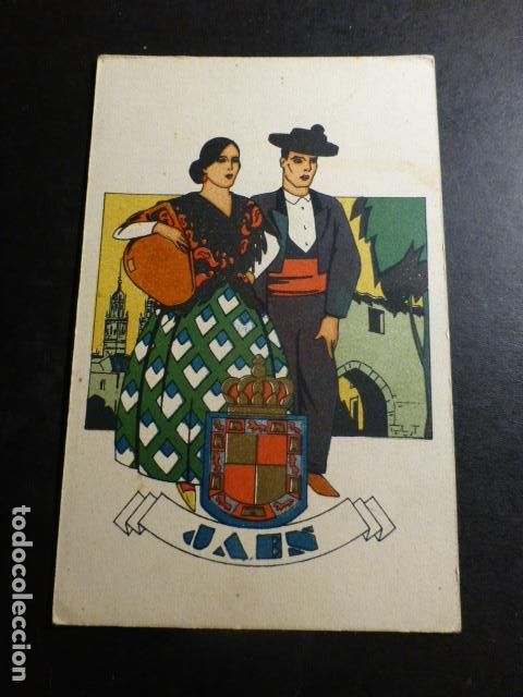 Postcards: JAEN TIPOS DE LA PROVINCIA Y ESCUDO
