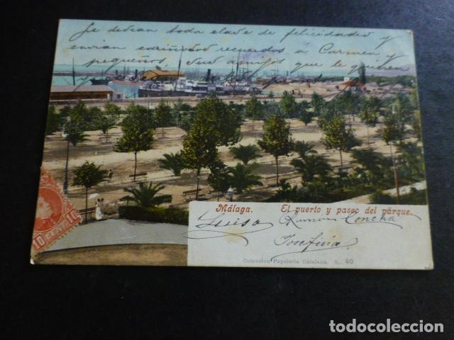 Postcards: MALAGA EL PUERTO Y PASEO DEL PARQUE ED. PURGER SIN DIVIDIR N&ordm; 2998