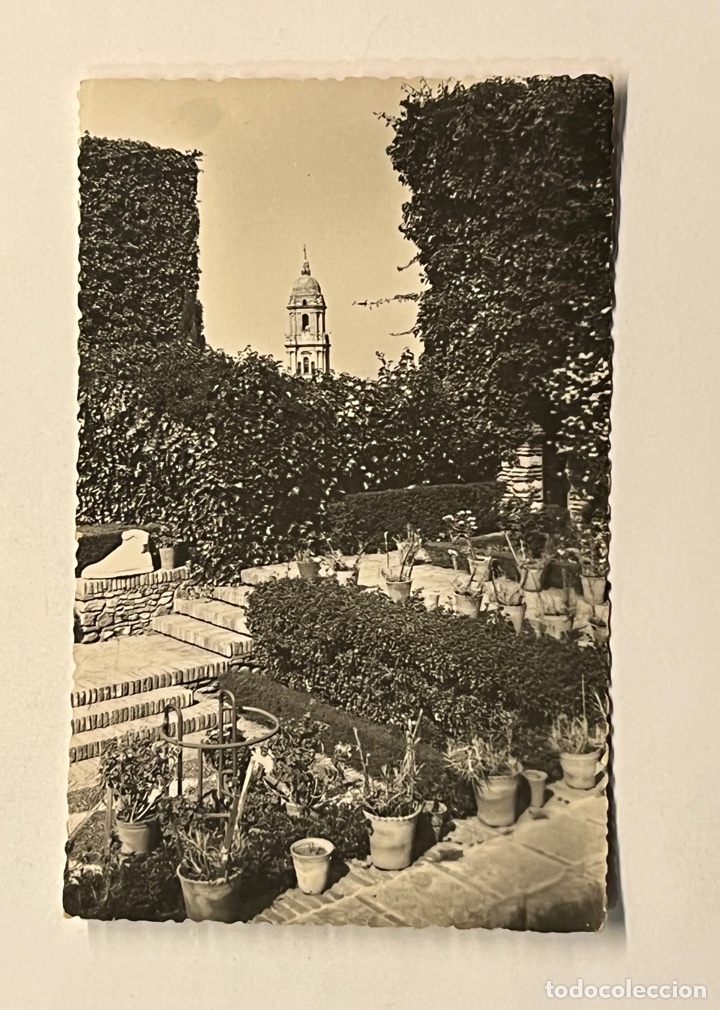 Postales: MALAGA. Postal No.106, Jardines de la Alcazaba. Edic., foto Cortes (a.1957) c&iacute;rculada..