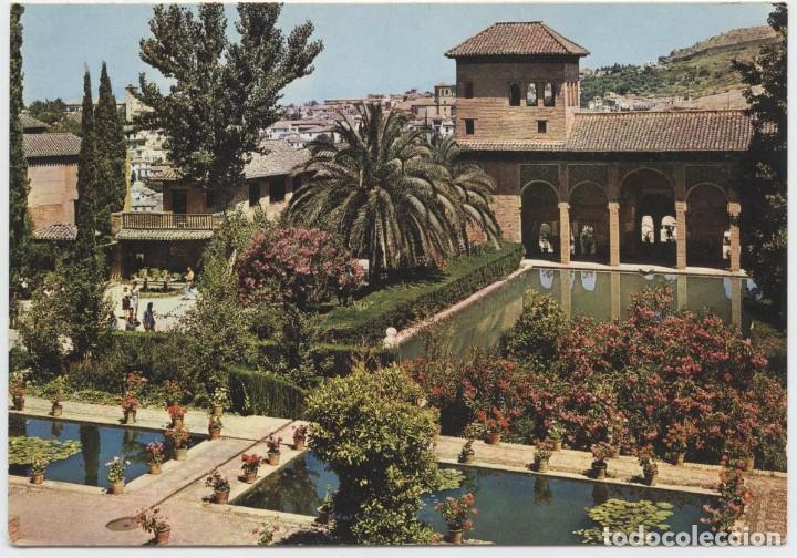 Postales: N&ordm; 1.208-GRANADA. Alhambra. Jardines del Partal. Escrita en 1972. ED. BEASCOA