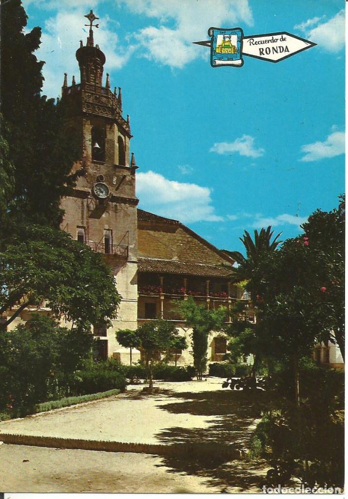 Postais: POSTAL RONDA (MALAGA) - PLAZA CIUDAD Y TORRE CATEDRAL - PERGAMINO 1966 - CIRCULADA