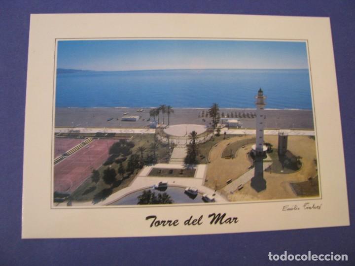 Postales: POSTAL DE TORRE DEL MAR. FARO Y PASEO. TINTOR&Eacute;