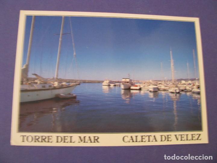 Postales: POSTAL DE TORRE DEL MAR. CALETA DE VELEZ. PUERTO DE LA CALETA DE VELEZ. TINTOR&Eacute;.