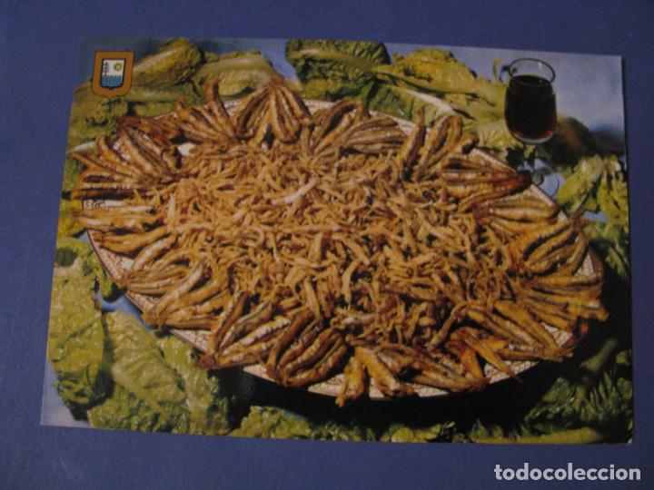 Postales: POSTAL DE COSTA DEL SOL. PLATOS T&Iacute;PICOS. CHANQUETES Y BOQUERONES. DOMINGUEZ.