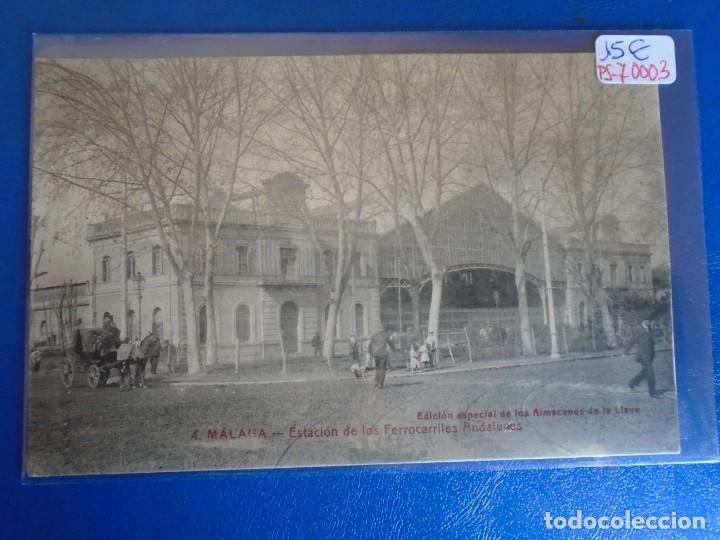 Postales: (PS-70003)POSTAL DE MALAGA-ESTACION DE LOS FERROCARRILES ANDALUCES.EDICION ALMACENES DE LA LLAVE