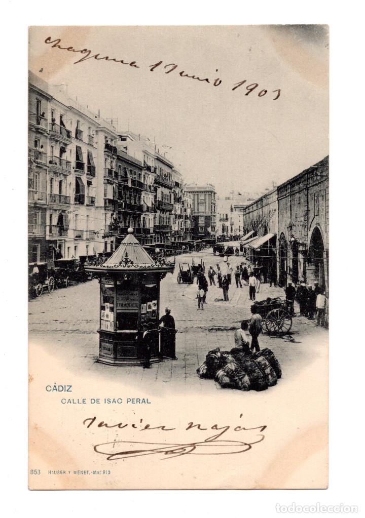 Postales: C&Aacute;DIZ.- CALLE DE ISAC PERAL. - Foto 1